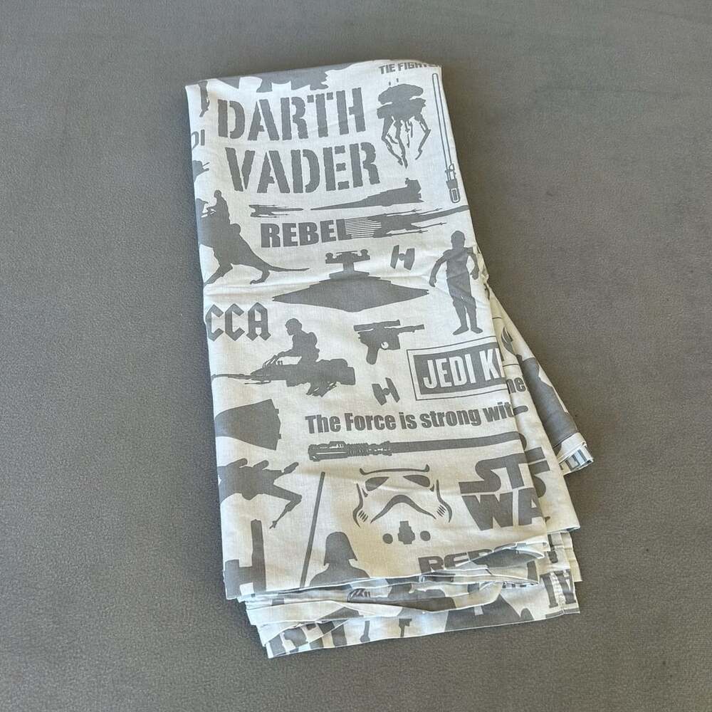 Star Wars Fabric Cotton Darth Vader Stormtrooper Grey White